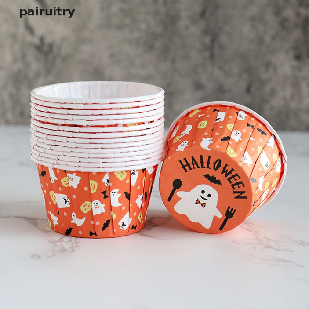 Prt 10Pcs Halloween Rolled Edge Cake Cup Muffin Cup Nampan Kertas Suhu Tinggi PRT