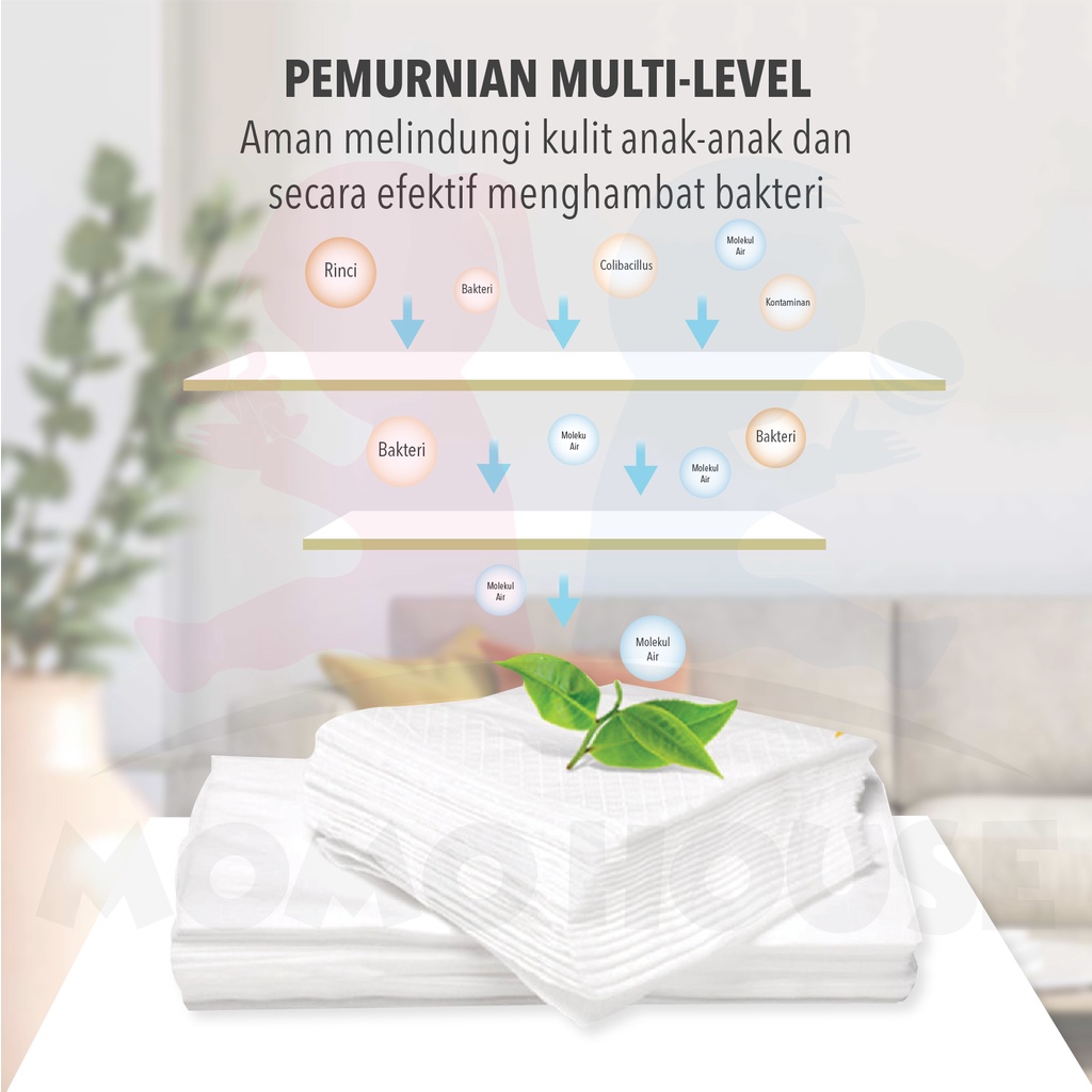 80pcs MOMO HOUSE Tissue Basah Baby Wipes Tisu Basah Bayi Tissue Basah Bayi Tissue Tisu Basah