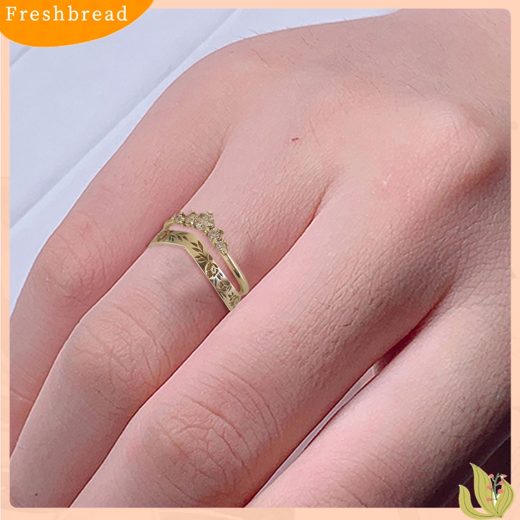 &lt; Freshbread &gt; 1pasang Finger Circlet Warna Solid Romantis V Shape Garland Shape Matching Women Circlet Set Hadiah Pernikahan