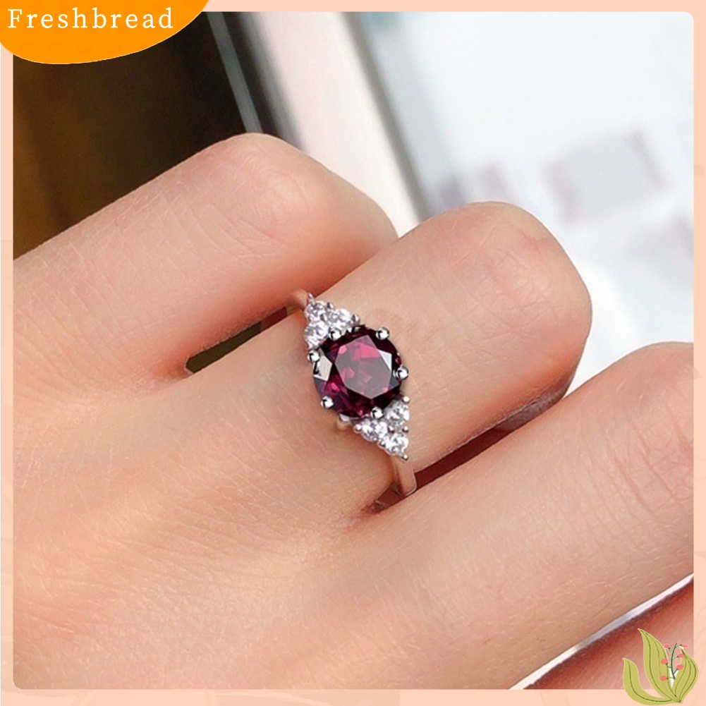 &lt; Freshbread &gt; Wanita Faux Safir Garnet Zamrud Batu Permata Jari Cincin Hadiah Perhiasan Pernikahan