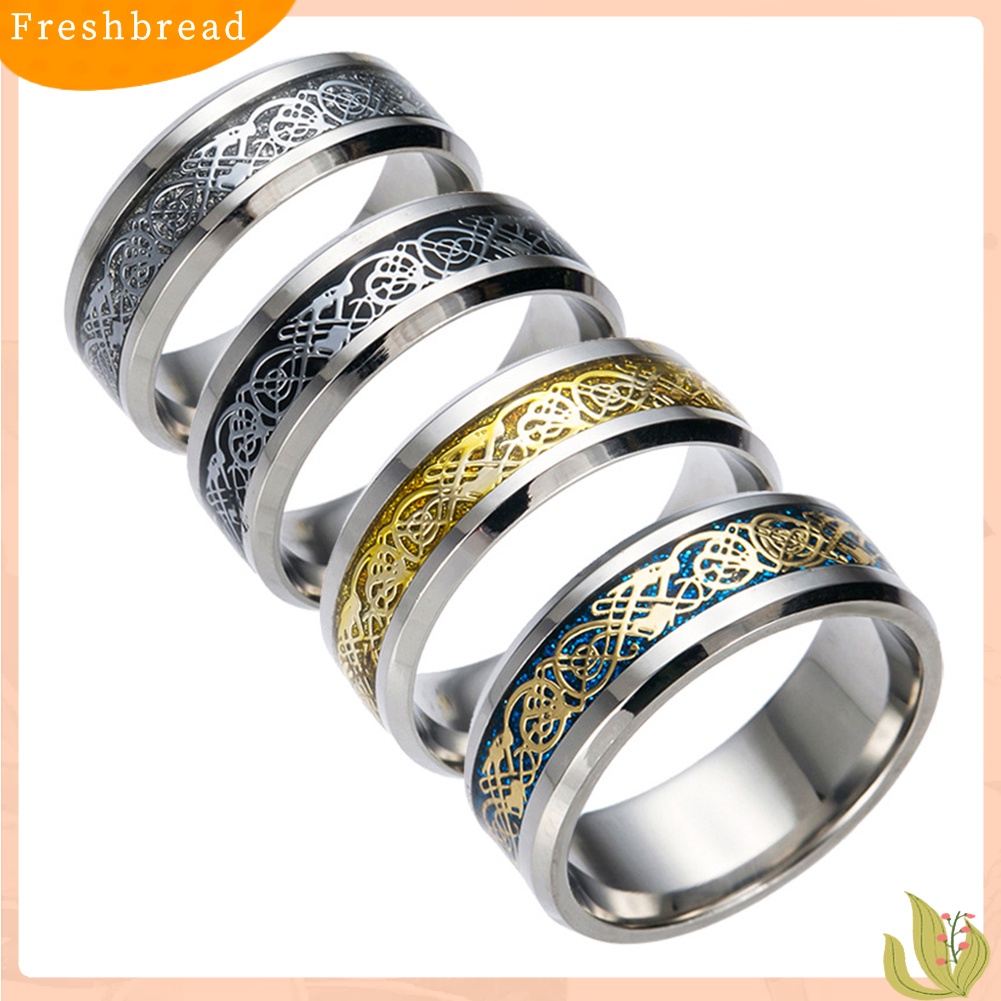 &lt; Freshbread &gt; Pria Bergaya Baja Titanium Permukaan Halus Pernikahan Band Jari Cincin Perhiasan Hadiah