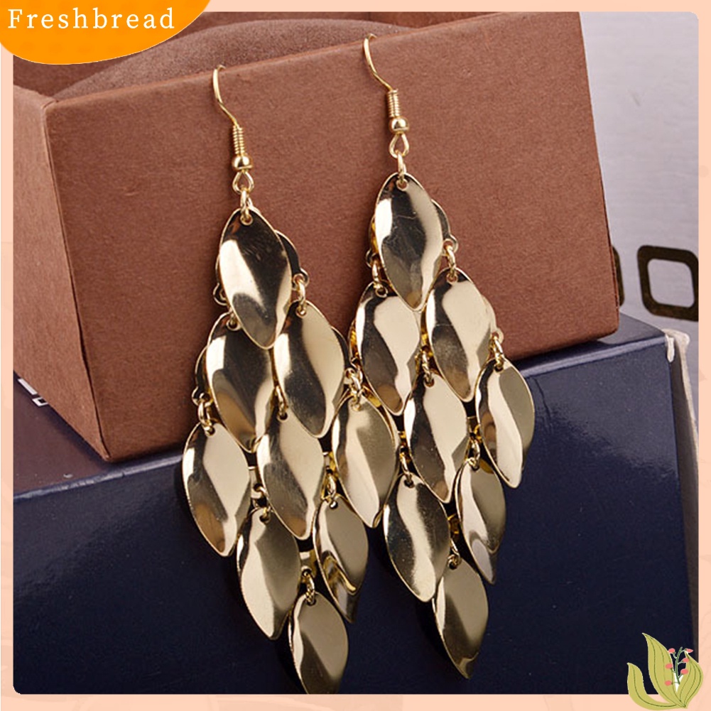< Freshbread > Fashion Wanita Tetesan Air Disk Charms Panjang Menjuntai Eardrop Anting Perhiasan Hadiah
