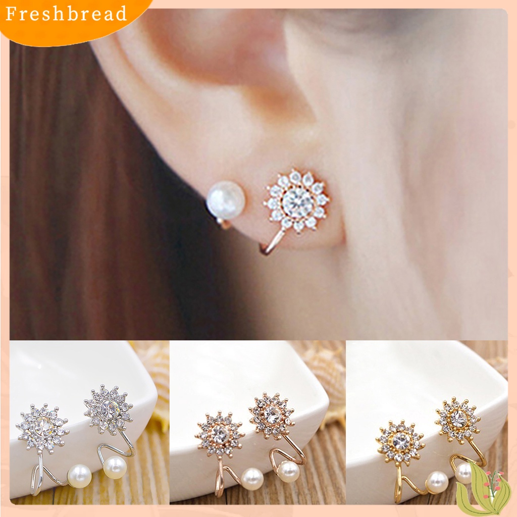 &lt; Freshbread &gt; 1pasang Anting Stud Pengerjaan Halus Elegan Ringan Snowflake Charm Earrings Ear Stud Untuk Pacaran