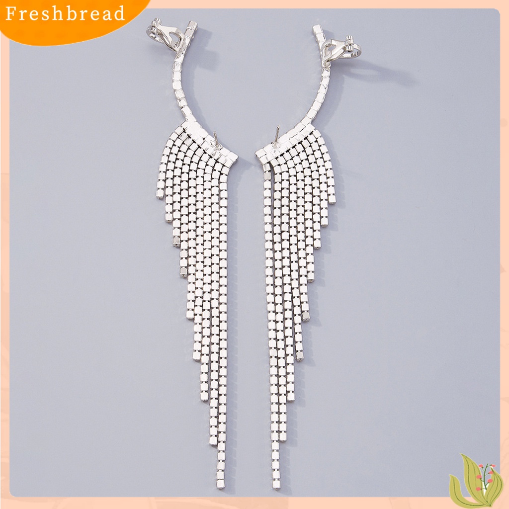 &lt; Freshbread &gt; 1pasang Drop Earrings Mutilayer Jumbai Berlian Imitasi Perhiasan Berlebihan Anting Menjuntai Panjang Atau Perjamuan