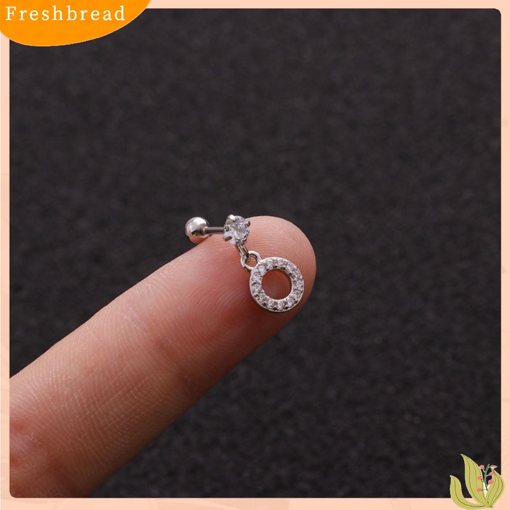 &lt; Freshbread &gt; 1Pc Wanita Berlian Imitasi Bunga Menjuntai Stud Anting Tindik Tulang Rawan Helix Perhiasan