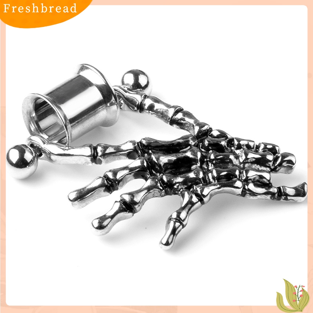 &lt; Freshbread &gt; Fashion Unisex Skeleton Tangan Liontin Barbel Telinga Daging Terowongan Expander Piercing