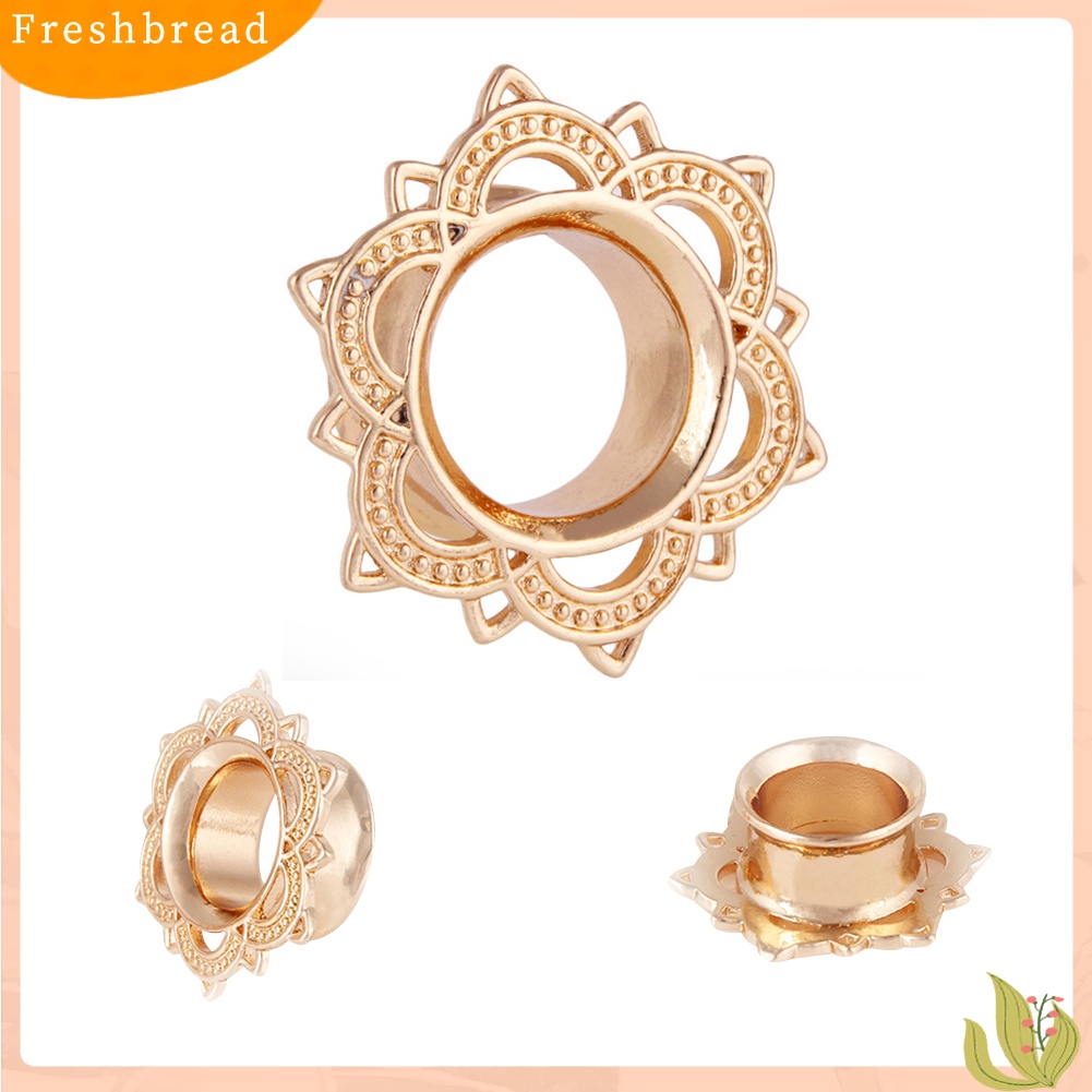 &lt; Freshbread &gt; 1Pc Unisex Bunga Lotus Ear Plug Double Flare Gauge Expander Piercing Perhiasan