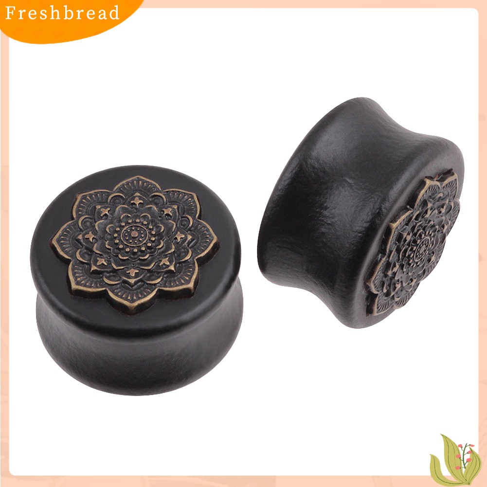 &lt; Freshbread &gt; 1Pc Vintage Lady Mandala Bunga Ganda Berkobar Telinga Expander Plug Piercing Perhiasan