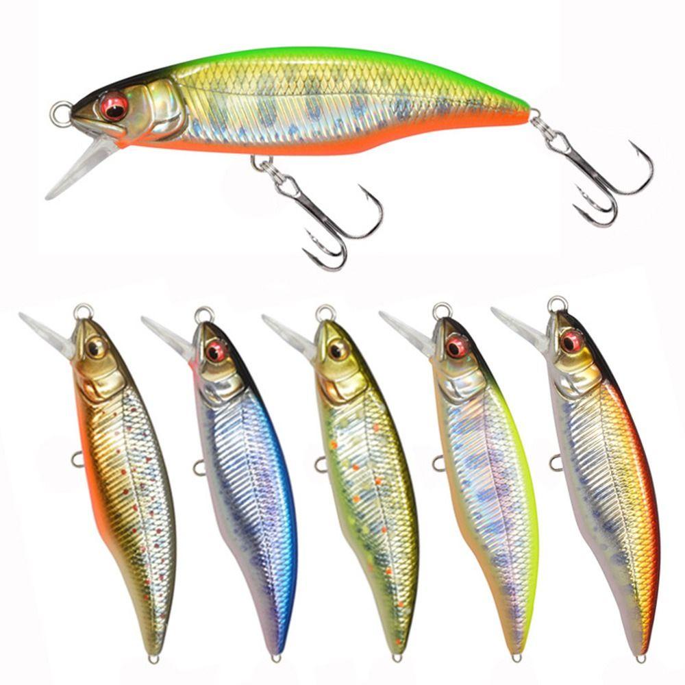 TOP Umpan Ikan Kecil Tenggelam bass Bergaris Panas 5cm 3.5g Minnow Lures