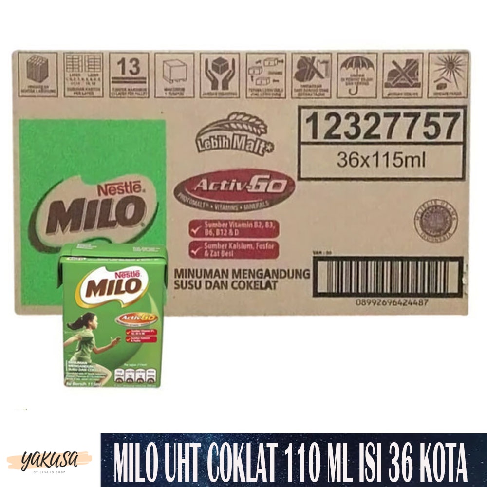 

Milo Susu Kotak Coklat ACTIVE GO UHT - 110 ml (1 dus isi 36) - Lina.id Shop