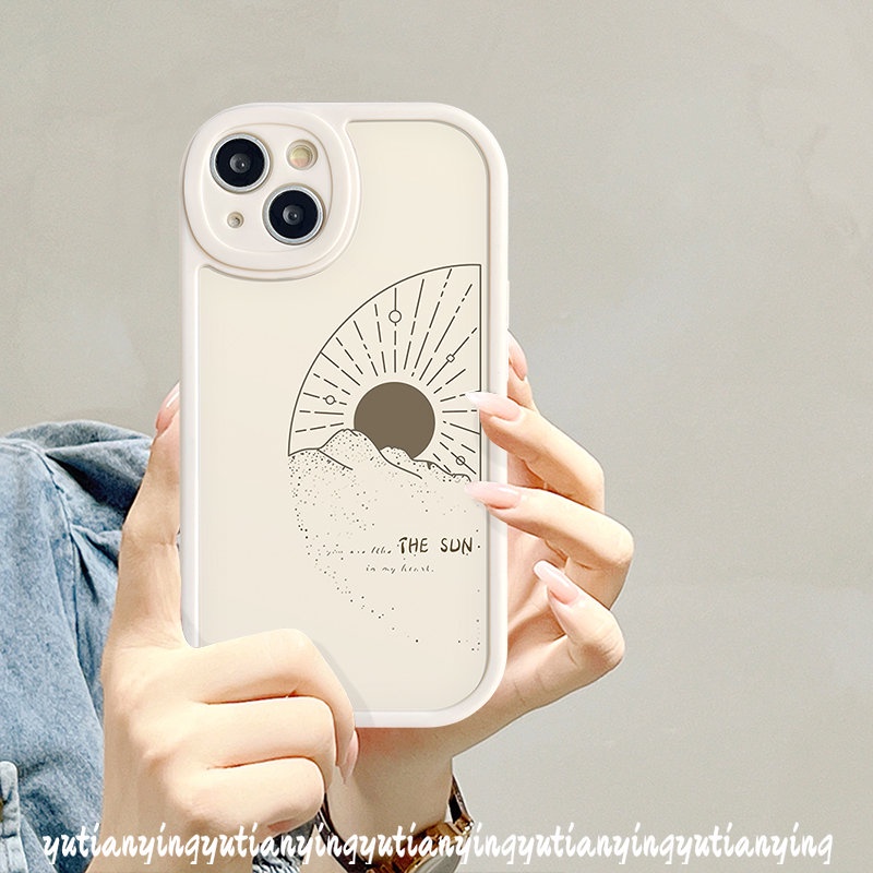 Simple The Moon Sun Casing Silikon Lembut Realme C53 C30 C55 C35 C31 10 Pro Plus C12 C11 5i 7i 6s 9i 5 6i C25Y C25s 8 C15 6 8i 8Pro C21 GT C2 C20A C3 C20 C21Y C17 C17 Sarung Couple