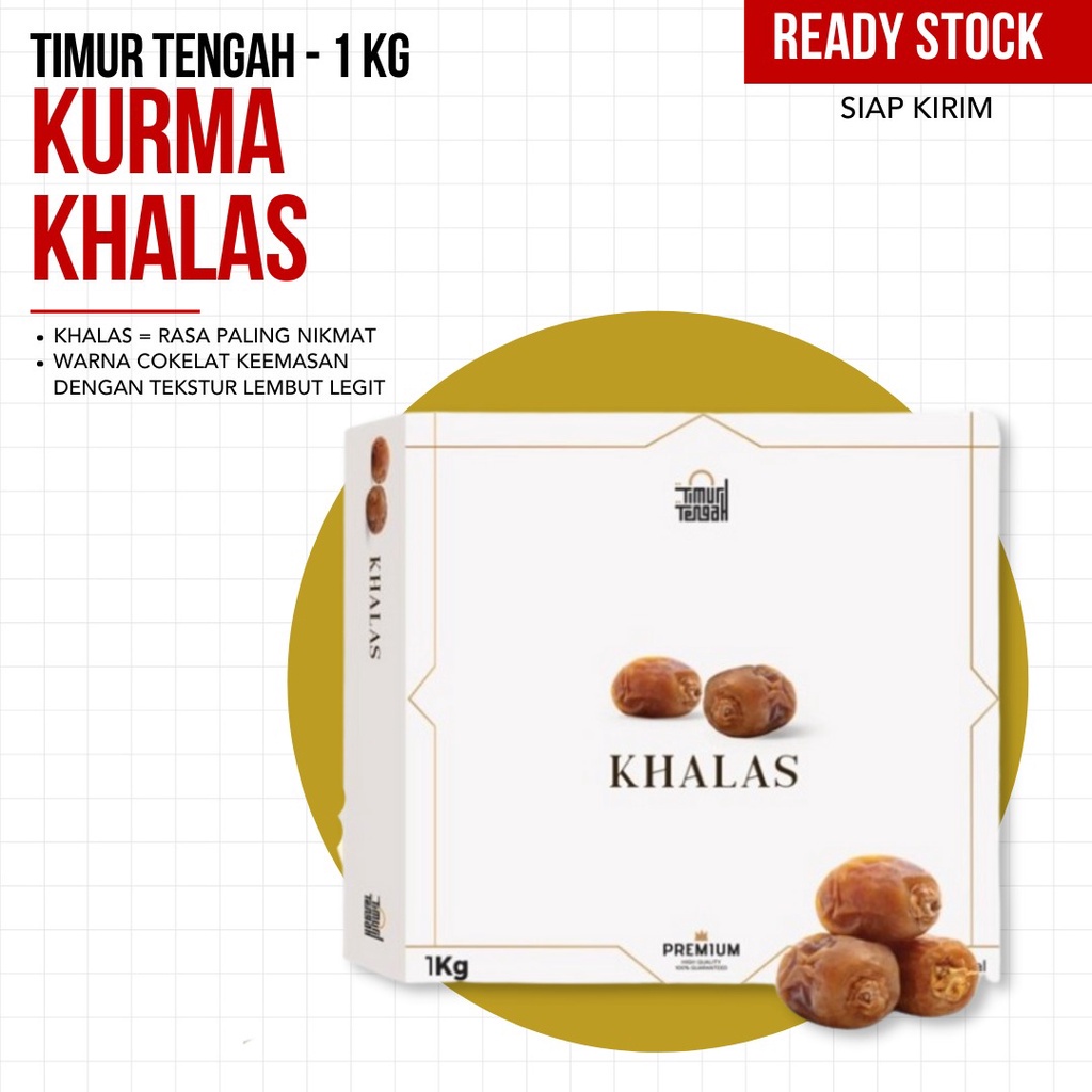 Kurma Khalas Timur Tengah Paling Nikmat - 500gr &amp; 1kg (TERMURAH)