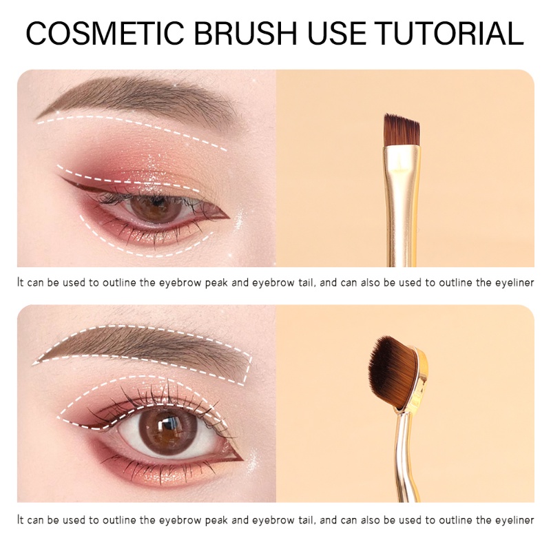 1pc Portable Double-ended Foundation Brush Eye Shadow Hidung Contour Brush Makeup Brush Cream Puff Sikat Alis Makeup Alat