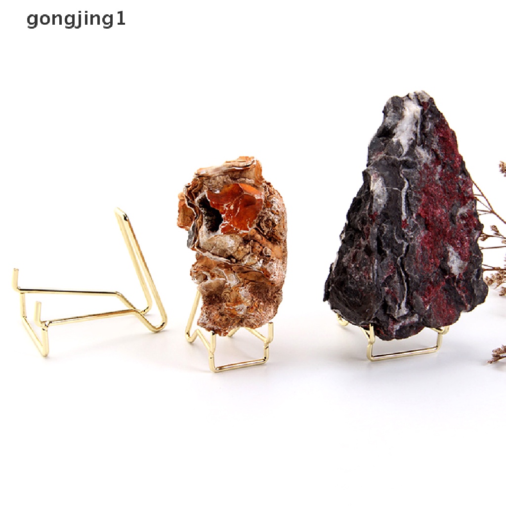 Ggg Antik Alloy Crystals Agate Display Stand Holder Rak Alas Properti Fotografi ID