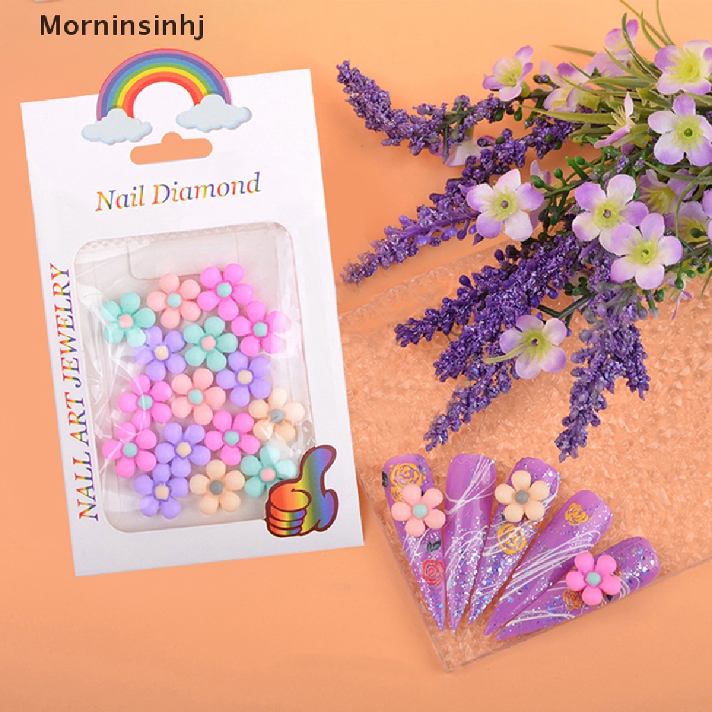 Mornin 20Pcs Bunga Matahari Nail Art Kawaii Daisy Kartun Manicure Dekorasi Ch id