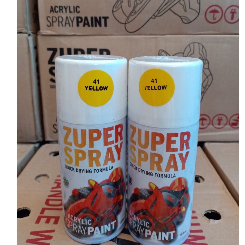 Zuper Spray Paint Pilok Pilox Warna Yellow / Kuning ( P 41 ) 150cc/150ml