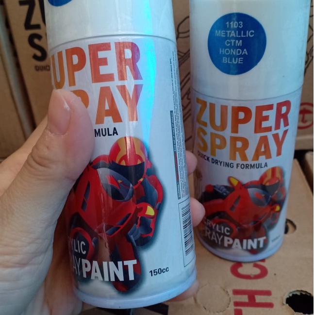 Zuper Spray Paint Pilok Pilox Warna Metallic Honda Blue / Biru Metalik (1103) 150cc/150ml