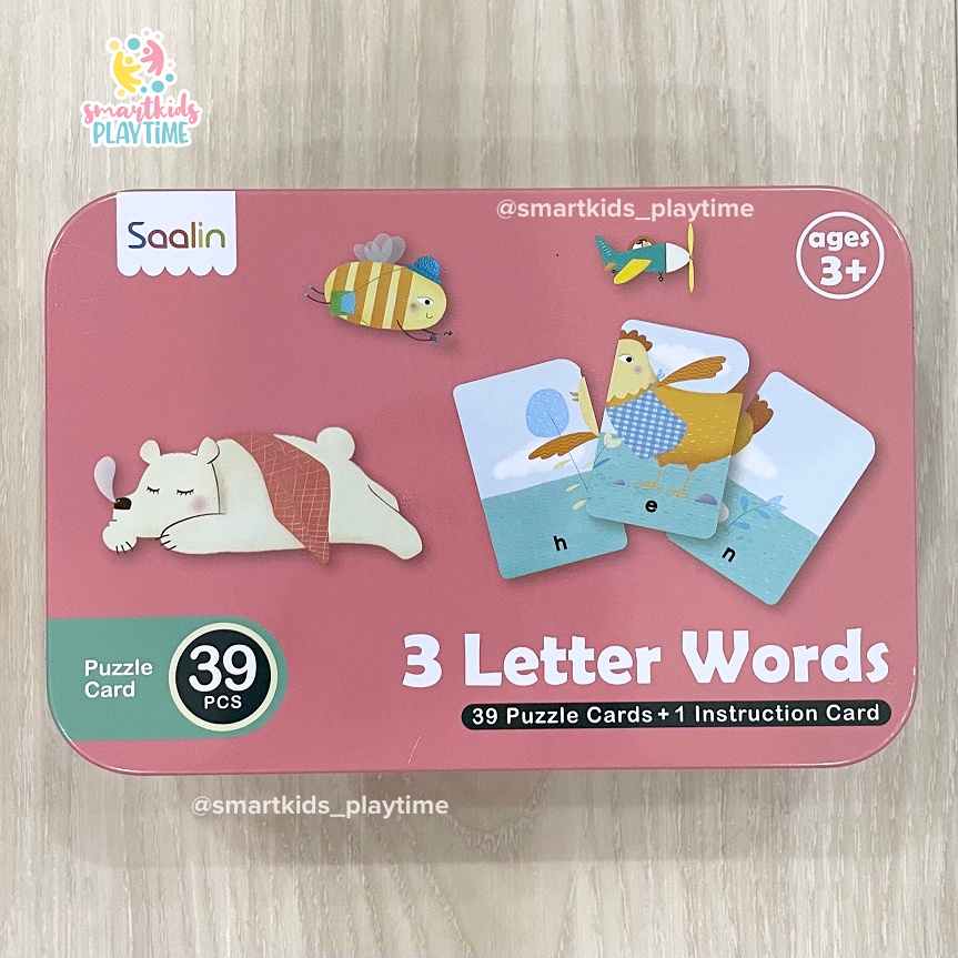 Saalin 3 Letter Words Puzzle Cards Mainan Edukasi Anak