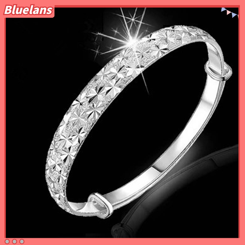 {In Stock} Wanita Fashion Bintang Ukir Cuff Bangle Gelang Hadiah Perhiasan Pertunangan Pernikahan