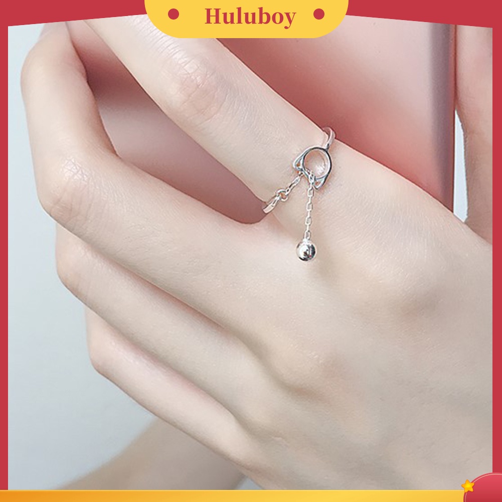 {Ready Stock} Wanita Fashion Berongga Bentuk Kucing Lonceng Kecil Liontin Rantai Terbuka Cincin Perhiasan Hadiah