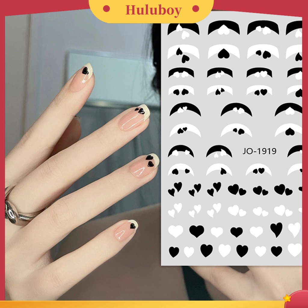 {In Stock} Stiker Kuku Perekat Diri Tahan Air Eye-catching Cinta Hati Cetak Kuku Stiker DIY Nail Art Gadget Hadiah Ulang Tahun