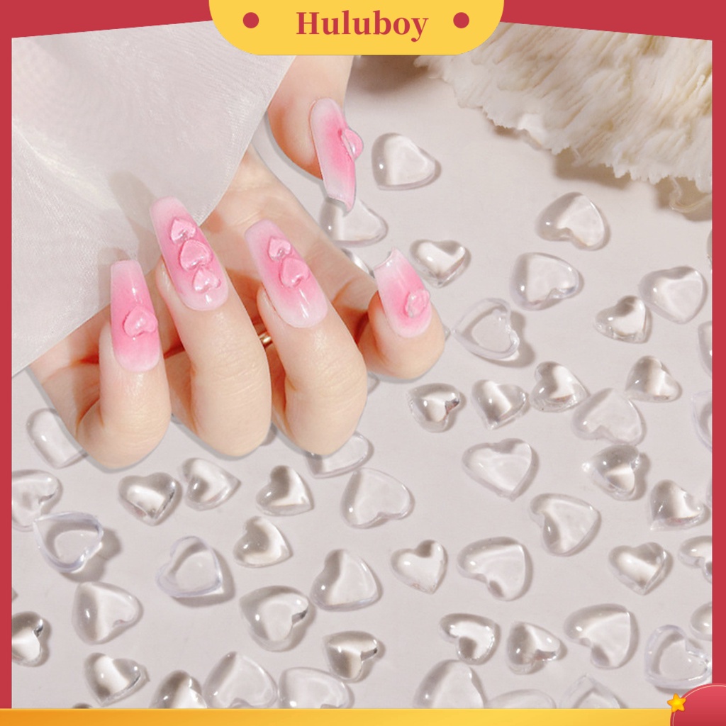 {In Stock} 100Pcs Manicure Dekorasi 3D Pengerjaan Yang Baik Resin Tiga Dimensi Cinta Aksesoris Kuku Untuk Ponsel Case