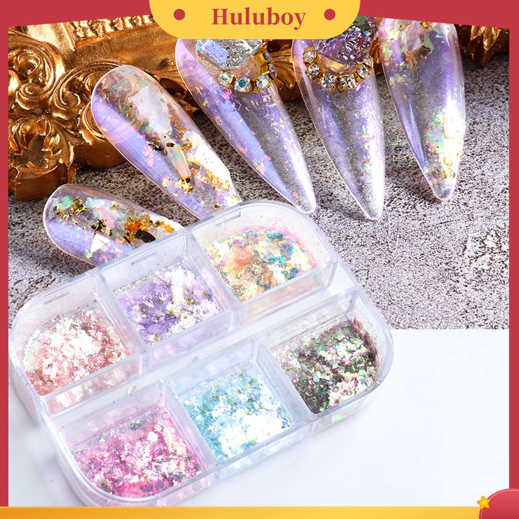{In Stock} 1kotak Nail Sequin Shiny Vibrant Color Plastik Campur DIY Nail Glitters Sequin Manicures Designs Perlengkapan Kuku