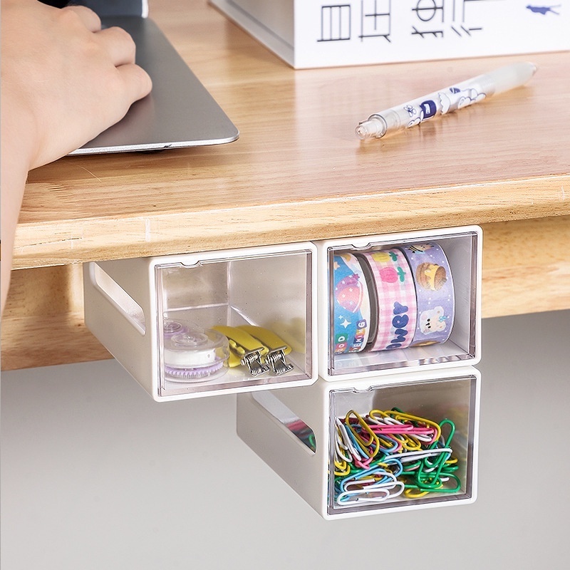 Alat Tulis Tarik Jewel Case Stackable Home Storage Container Kotak Penyimpanan Barang Yang Dipasang Di Dinding Cotton Swab Lipstik Organize Bin