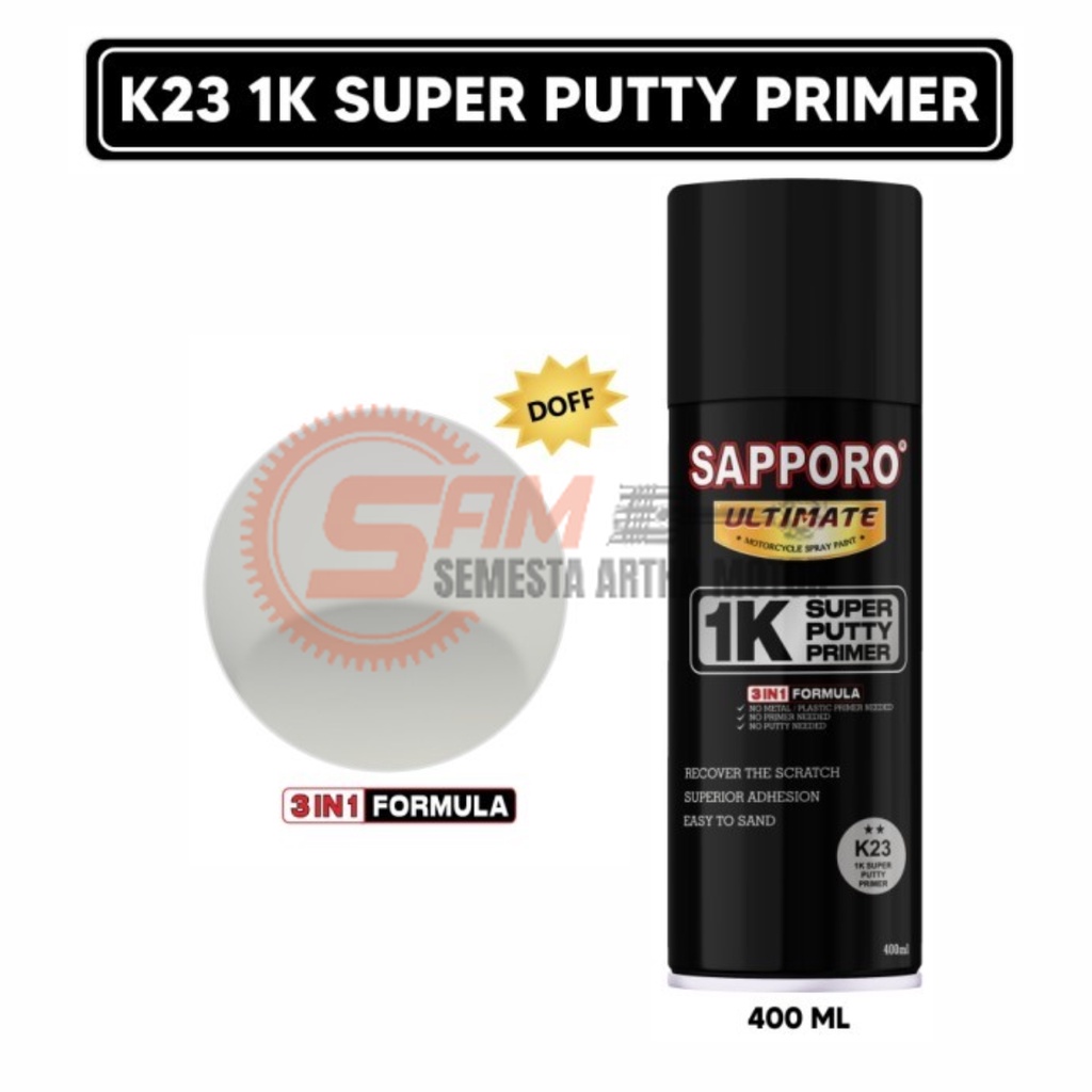 

Pilox Sapporo Ultimate K23 1K Super Putty Primer Cat Semprot 400ml Pilok Aerosol Spray