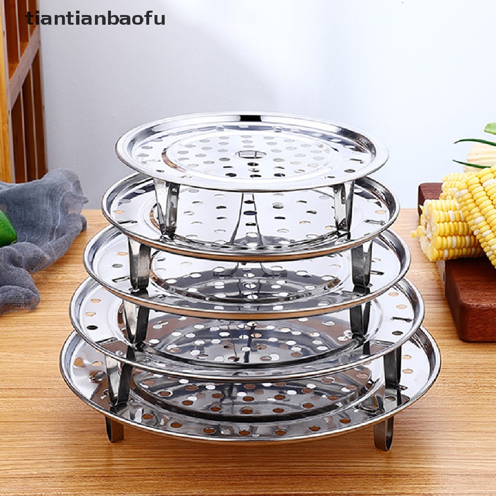 [tiantianbaofu] 1pc Rak Kukusan al Untuk Makanan Stainless Steel Steamer Tray Rack Butik