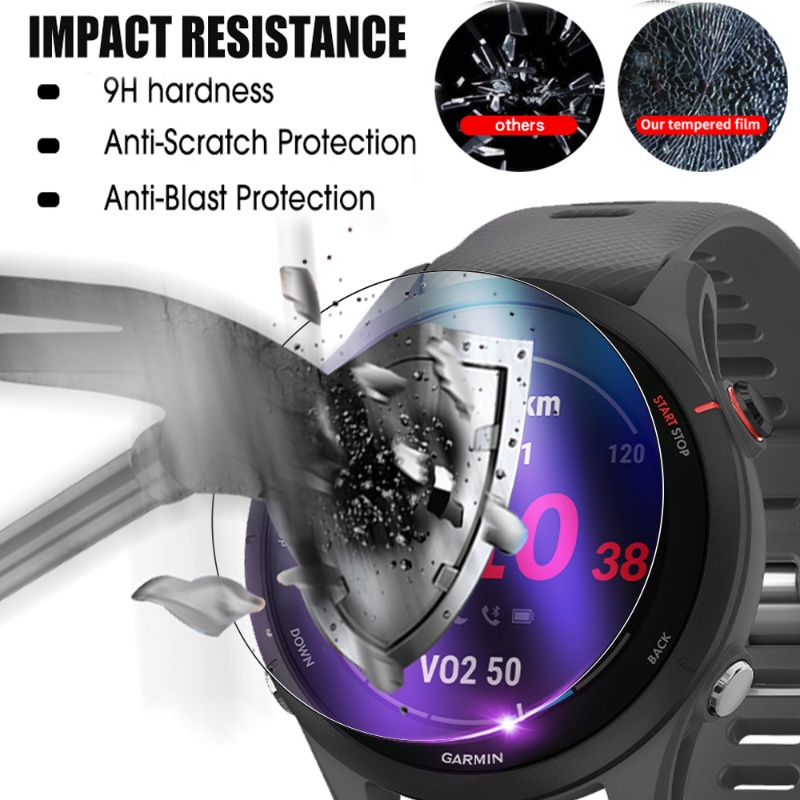 Hd Ungu Cahaya Pelindung Mata Tempered Glass Film Untuk Garmin Forerunner Series/Watch Film Full Screen Anti Gores Film Sidik Jari