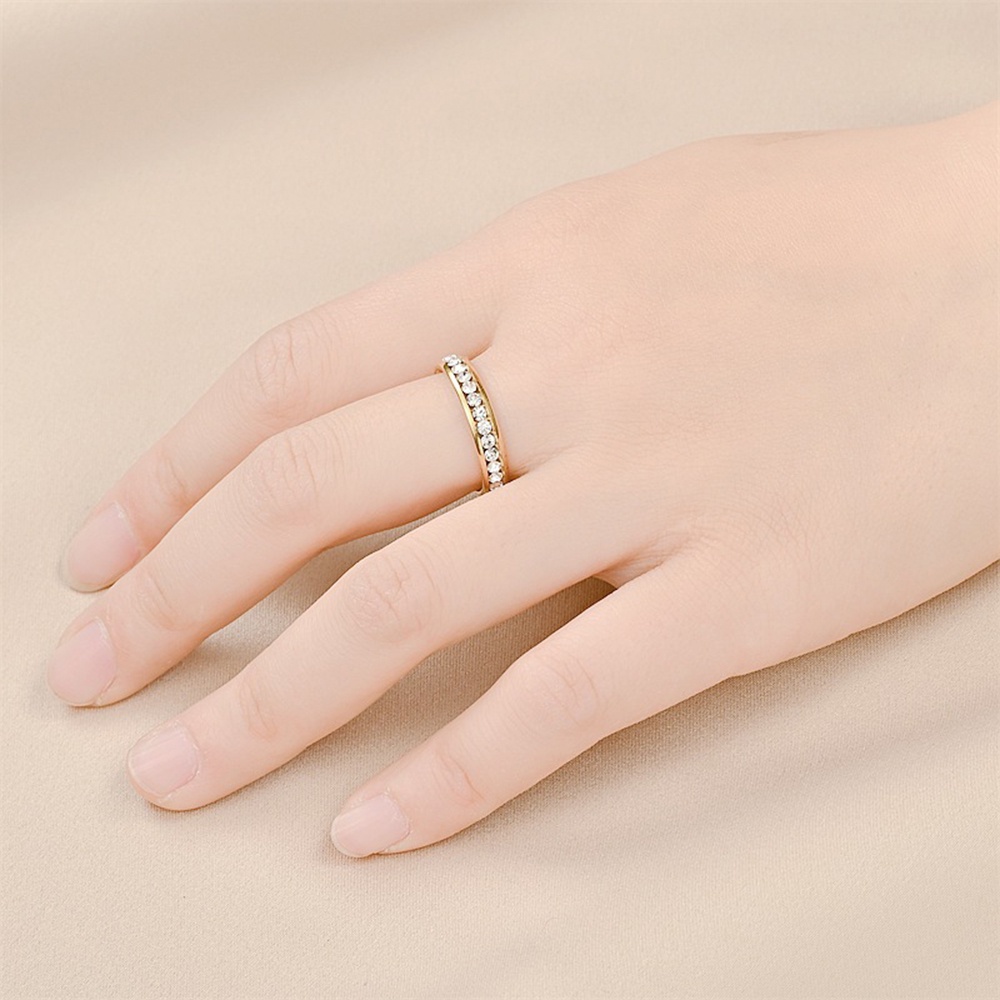 1pcs Korea Vintage Stainless Steel Jari Cincin Fashion Punk Berlian Imitasi Warna Solid Cincin Untuk Pria Wanita Hiphop Perhiasan