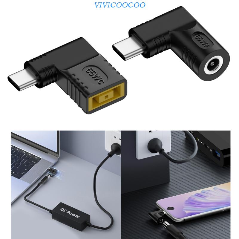 Vivi DC12V-20.5V Type-C Power Jack Tipe-C Male to DC Female Adaptor Konektor Daya 3.0x1.1mm 7.9x0.9mm 5.5x1.7mm 7.4x0.