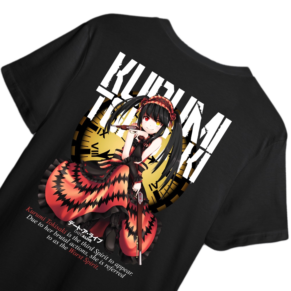 KAOS TOKISAKI KURUMI DATE A LIVE - T-SHIRT DESIGN KURUMI TOKISAKI DATE A LIVE