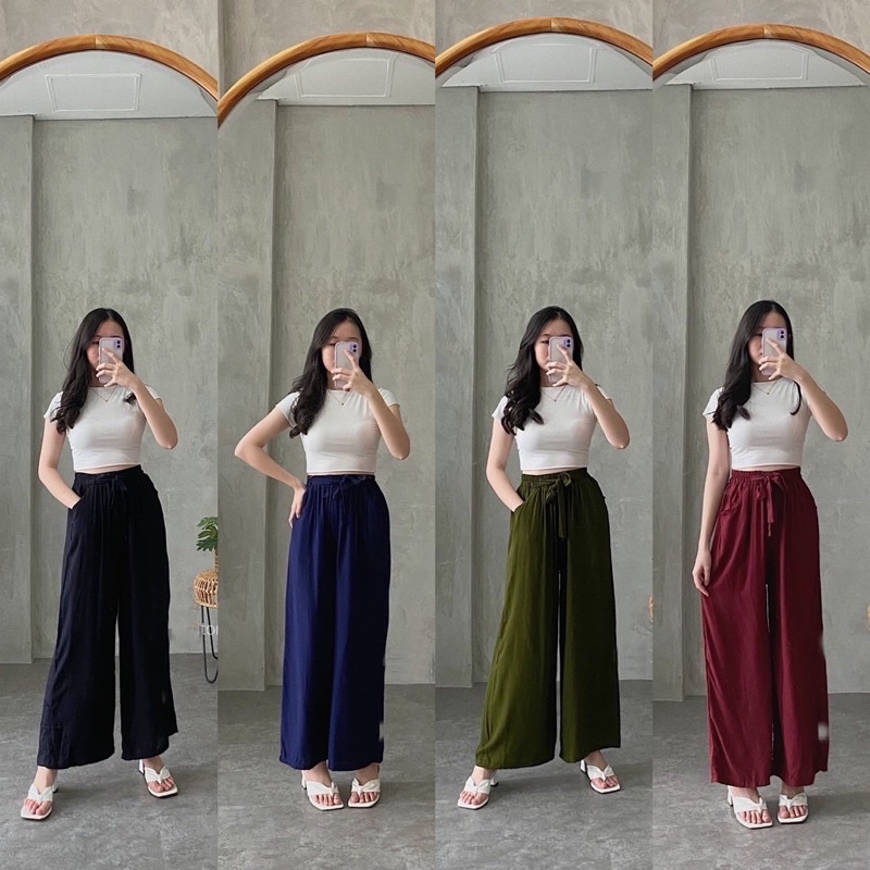 LOOSE KULOT WARNA HIOTAM PUTIH COKSU ARMY MAROON
