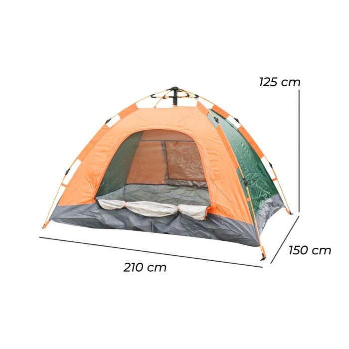 Tenda Camping Lipat Otomatis Quick Open Waterproof 2-3 Person 210B