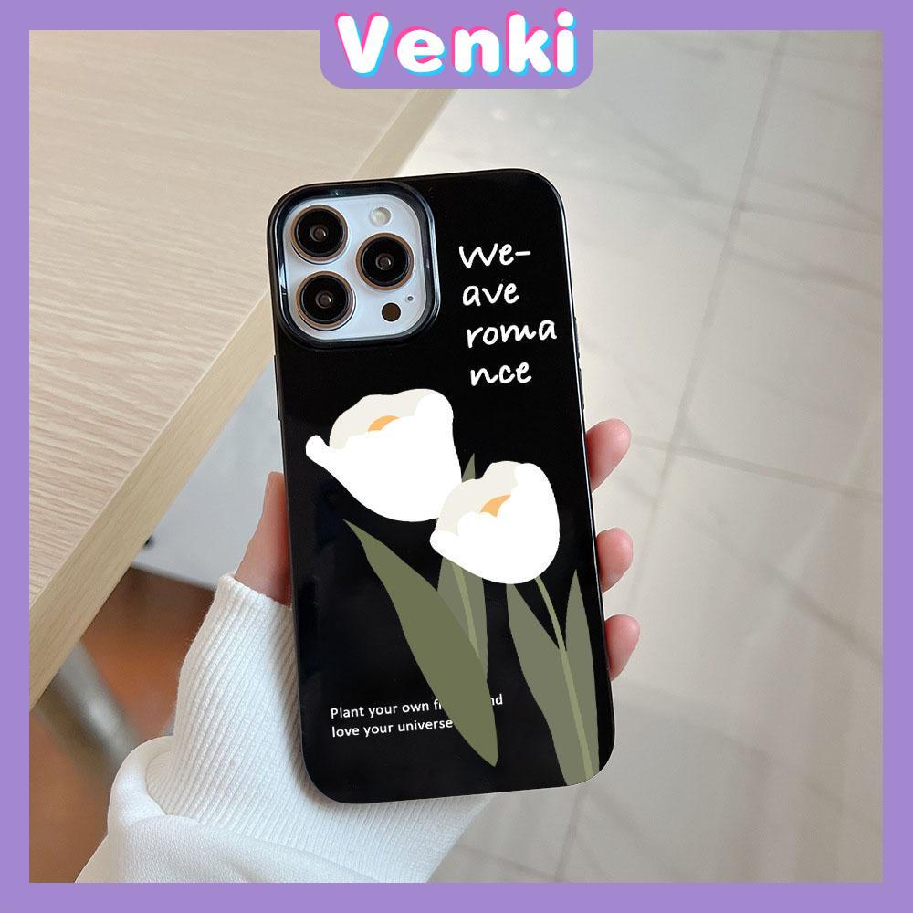 Case for iPhone 11 Soft TPU Glossy Black Candy Case Elegant Flowers Camera Protection Shockproof For iPhone 14 13 12 11 Pro Max 7 8 Plus X XR