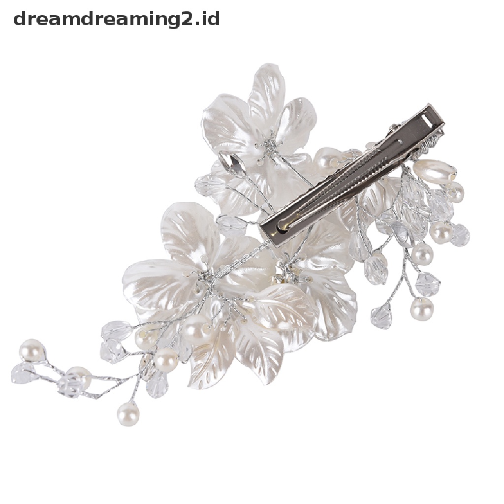 (hot) Bridal Kristal Mutiara Bunga Hair Clip Perhiasan Rambut Pernikahan Aksesori Rambut//