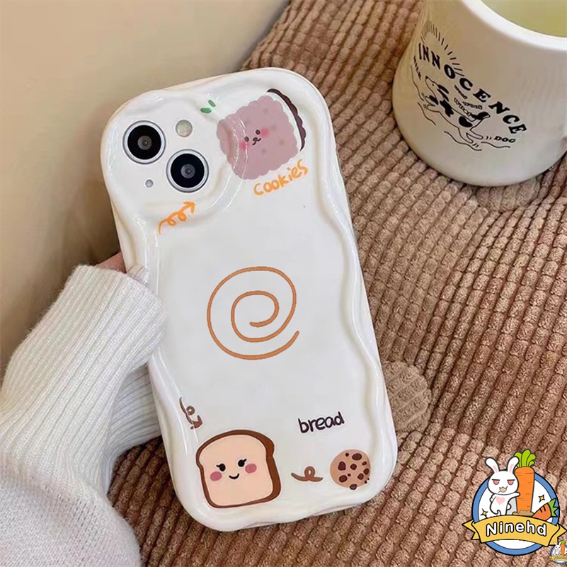 IPHONE Casing Kompatibel Untuk Iphone14 13 12 11 Pro Max X Xr Xs Max8 7 6 6s Plus SE 2020 Ins Kartun Sederhana Casing Ponsel Tahan Guncangan Silikon Halus Bergelombang Bumper Soft Case Cover Pelindung