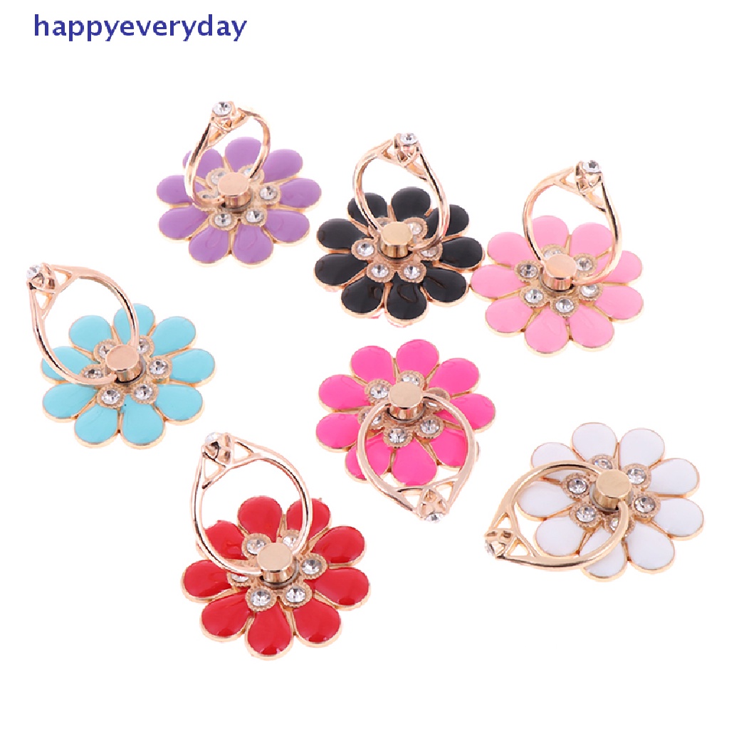 [happy] Bunga Cincin Jari smartphone colorful metal stand holder phone holder Berdiri [ID]