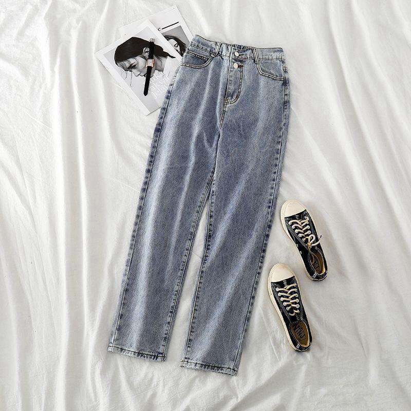 GROSIRTAS TG1701 Celana Jeans Wanita Highwaist Kancing Dua Import Loose Pants Trousers Korean Style