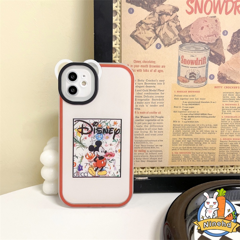 IPHONE Casing Kompatibel Untuk Iphone14 13 12 11 Pro Max X Xr Xs Max SE 8 7 6 6s Plus Kartun Mickey Mouse Simple Phone Case Bening Lembut Pelindung Lensa Bumper Shockproof Cover Pelindung