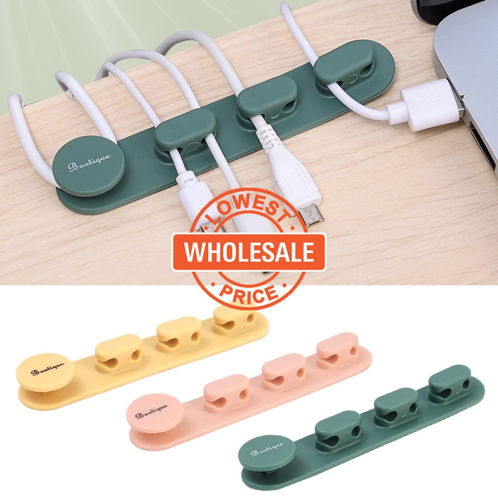 [Harga Grosir] Silicone Charging Cable Desktop Storage Winder/Holder Fixer Kawat Berperekat Multifungsi/Organiser Rapi Hemat Ruang Berkualitas Tinggi