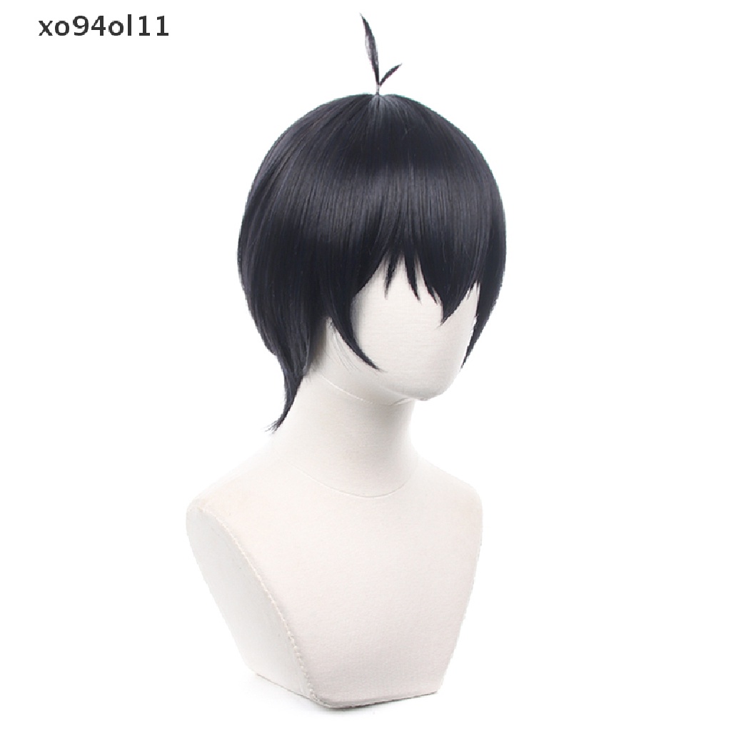 Xo Anime Isagi Yoichi Cosplay Wig BLUE LOCK Cosplay Pria Hitam Pendek Tahan Panas Wig Sintetis Halloween Bermain Peran Cos Wig OL