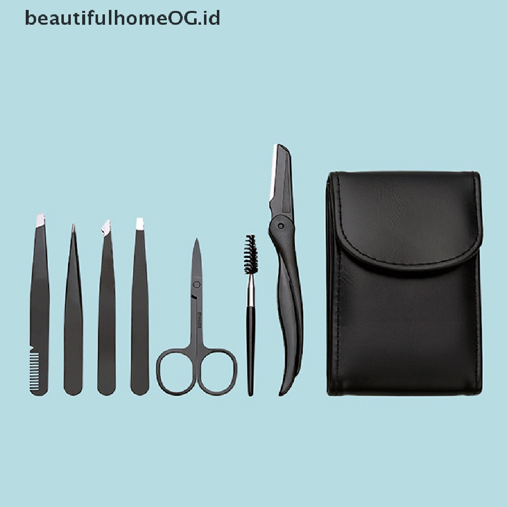 // Kecantikan// 7buah Pinset Alis Stainless Steel Profesional Set Alat Slant Rambut Set **