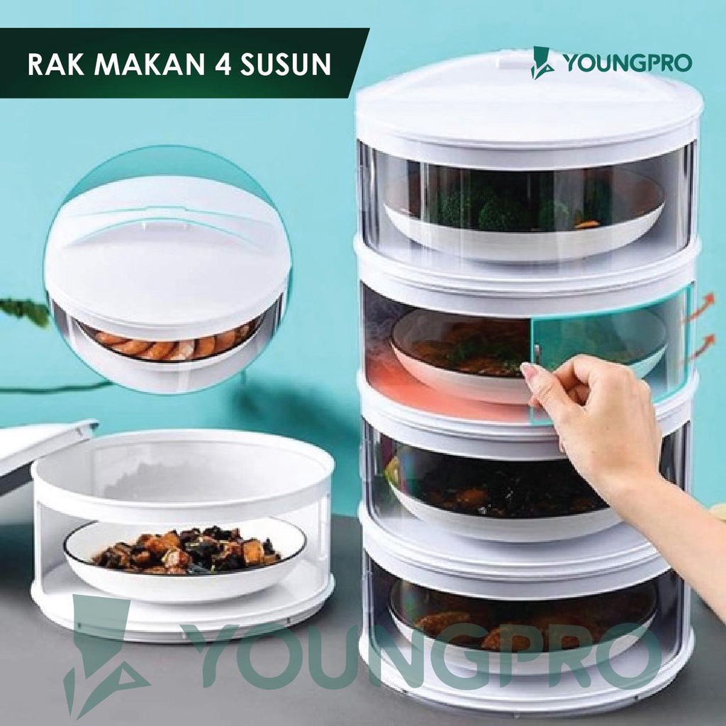 Tudung Saji 4 Susun Penyimpan Makanan Siap Saji Rak makanan