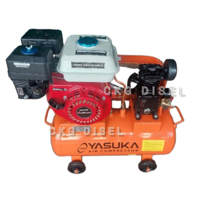 Kompresor Angin Yasuka 1/4Hp + Mesin Penggerak GX200 Bensin