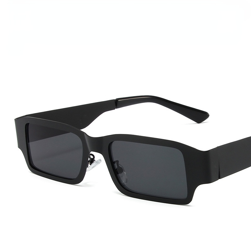 Kacamata Hitam Fashion Square Aesthetic Shades Untuk Wanita/Pria Metal Frame Sunglasses Eyewear