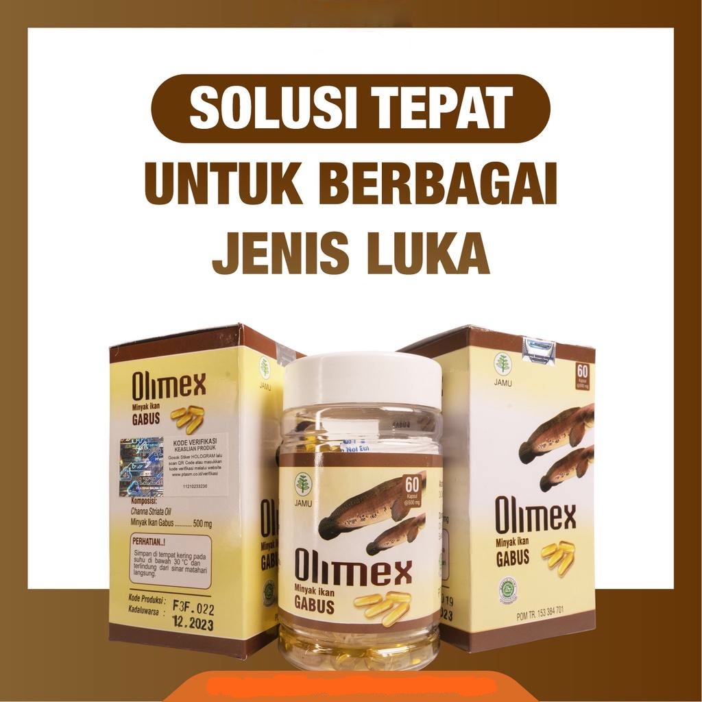 Kapsul OLIMEX Kapsul Ekstrak Minyak Ikan Gabus Asli Membantu Mempercepat Keringkan Luka Pasca Operasi Asli Original