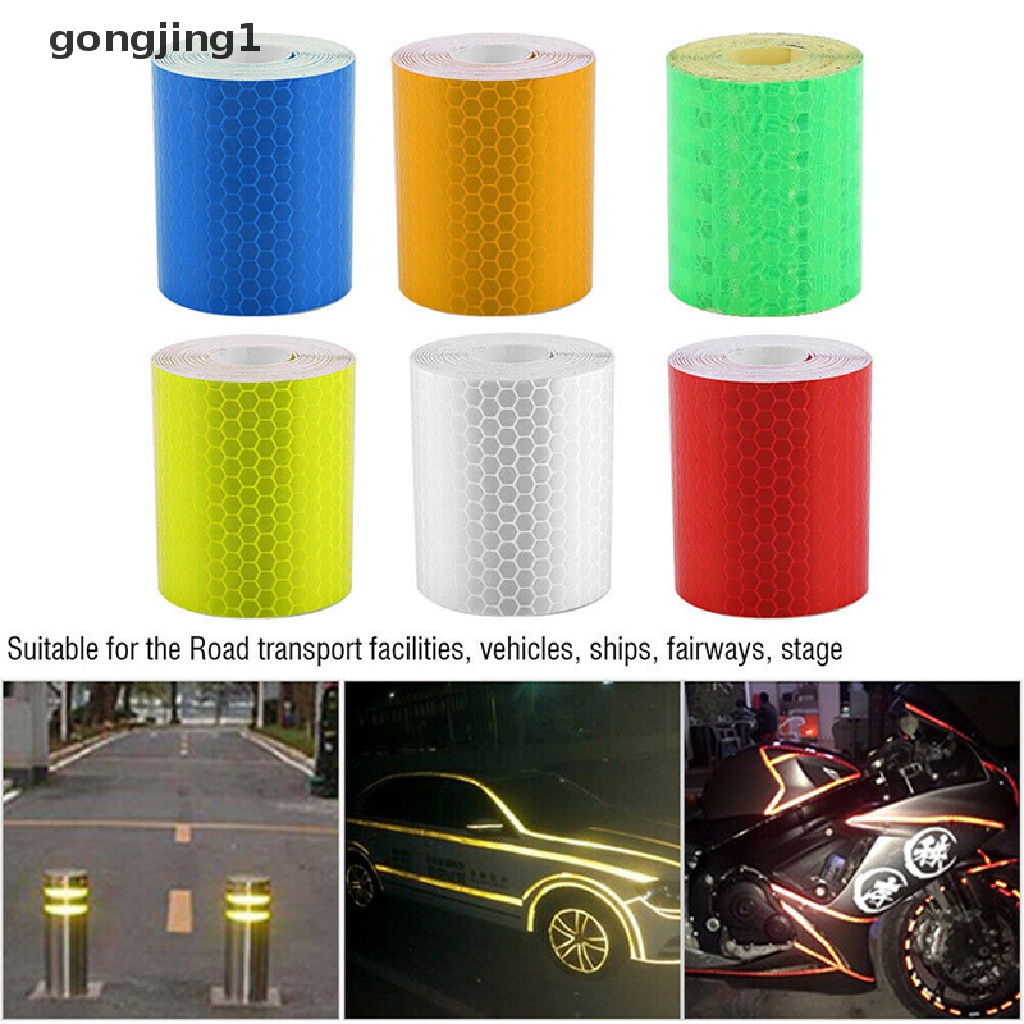 Ggg 1m * 5cm Mobil Truk Reflektif Perekat Diri Safety Warning Tape Roll Film Stiker ID